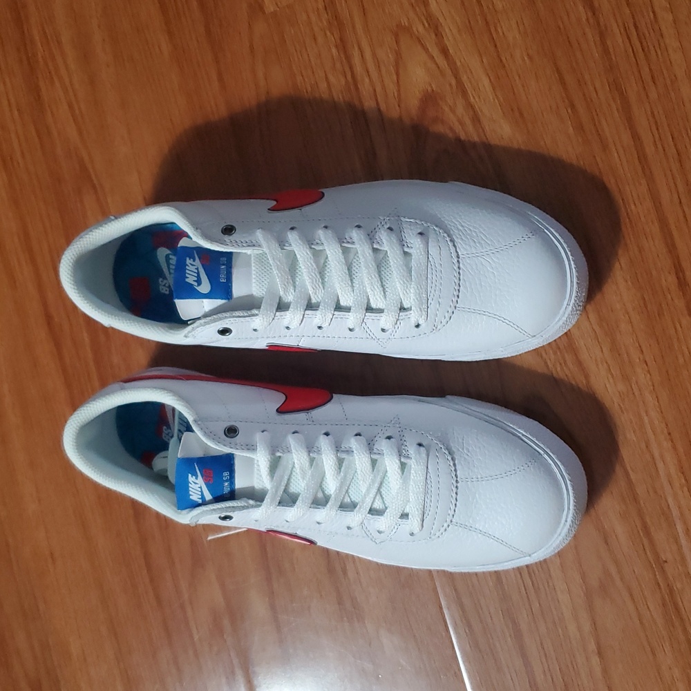 Nike Bruin SB Premium SE QS, Size: 10, White/University Red-Blue Sparkle